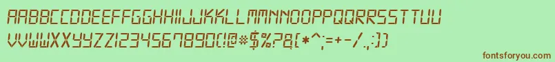 Digital7Italic Font – Brown Fonts on Green Background