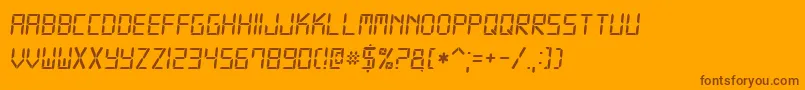 Digital7Italic Font – Brown Fonts on Orange Background