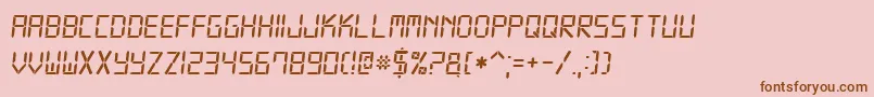 Digital7Italic Font – Brown Fonts on Pink Background