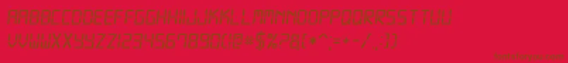 Digital7Italic Font – Brown Fonts on Red Background