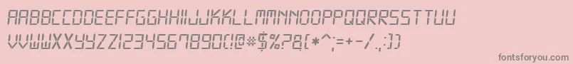 フォントDigital7Italic – ピンクの背景に灰色の文字