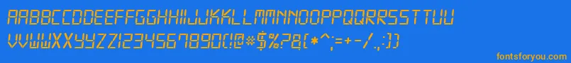 Digital7Italic Font – Orange Fonts on Blue Background