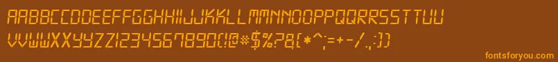 Digital7Italic Font – Orange Fonts on Brown Background