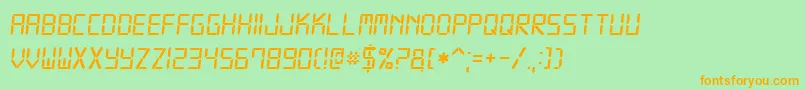 Digital7Italic Font – Orange Fonts on Green Background