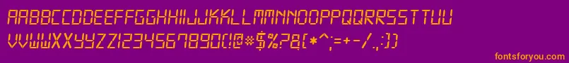 Digital7Italic Font – Orange Fonts on Purple Background
