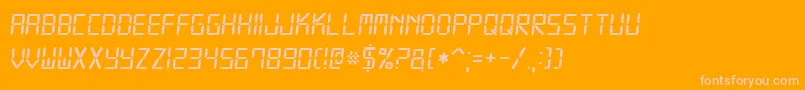 Digital7Italic Font – Pink Fonts on Orange Background