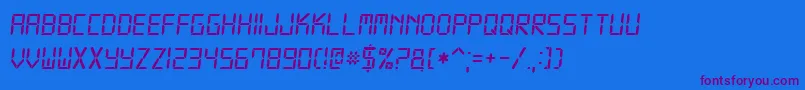 Digital7Italic Font – Purple Fonts on Blue Background