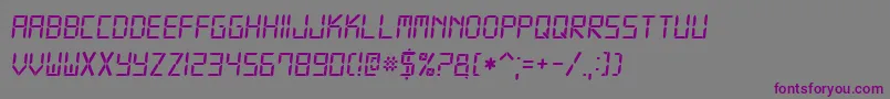 Czcionka Digital7Italic – fioletowe czcionki na szarym tle