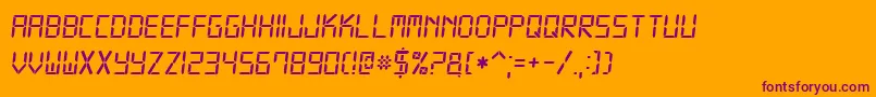 Digital7Italic Font – Purple Fonts on Orange Background