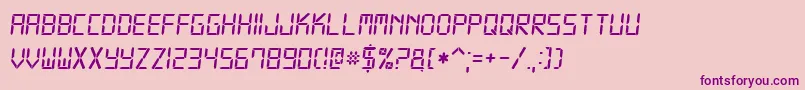 Digital7Italic Font – Purple Fonts on Pink Background