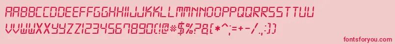 Czcionka Digital7Italic – czerwone czcionki na różowym tle