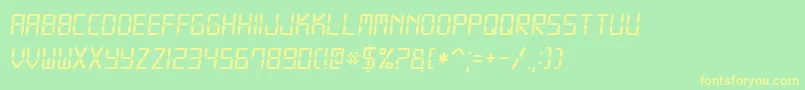 Digital7Italic Font – Yellow Fonts on Green Background