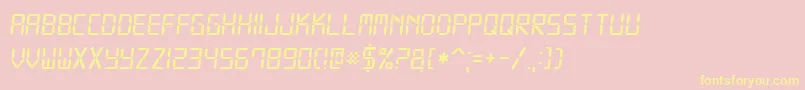 Digital7Italic Font – Yellow Fonts on Pink Background