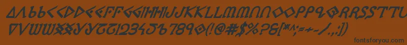 PresleyPressExtraboldItal Font – Black Fonts on Brown Background
