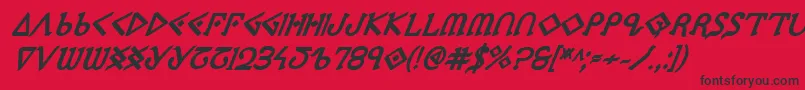 フォントPresleyPressExtraboldItal – 赤い背景に黒い文字