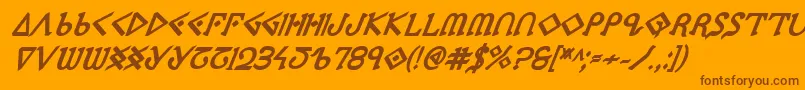 PresleyPressExtraboldItal Font – Brown Fonts on Orange Background