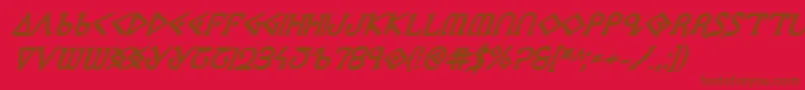 PresleyPressExtraboldItal Font – Brown Fonts on Red Background