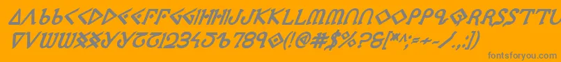 PresleyPressExtraboldItal Font – Gray Fonts on Orange Background