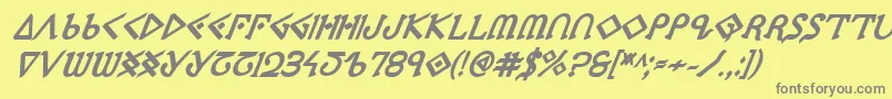 PresleyPressExtraboldItal Font – Gray Fonts on Yellow Background