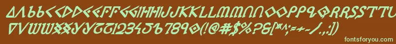 PresleyPressExtraboldItal Font – Green Fonts on Brown Background