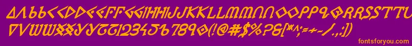 PresleyPressExtraboldItal Font – Orange Fonts on Purple Background