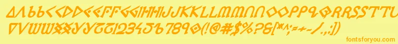 PresleyPressExtraboldItal Font – Orange Fonts on Yellow Background
