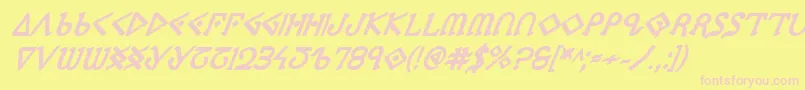 PresleyPressExtraboldItal Font – Pink Fonts on Yellow Background