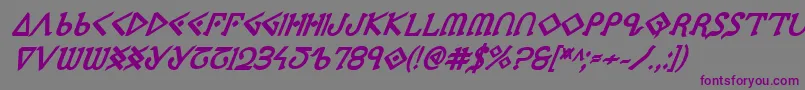 PresleyPressExtraboldItal Font – Purple Fonts on Gray Background