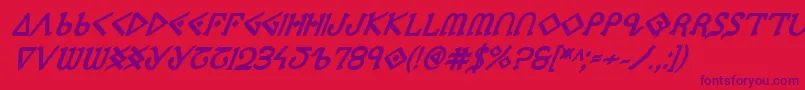 PresleyPressExtraboldItal Font – Purple Fonts on Red Background