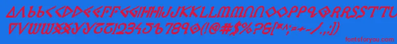 PresleyPressExtraboldItal Font – Red Fonts on Blue Background