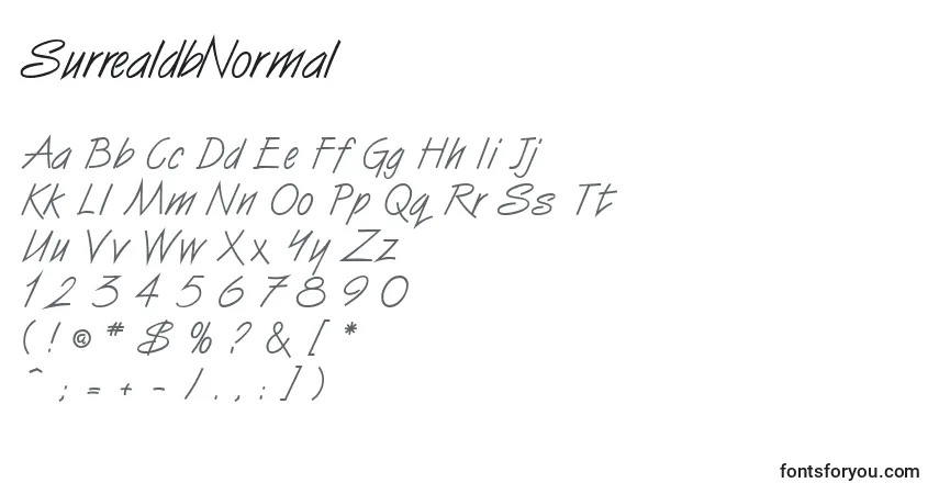SurrealdbNormal Font – alphabet, numbers, special characters