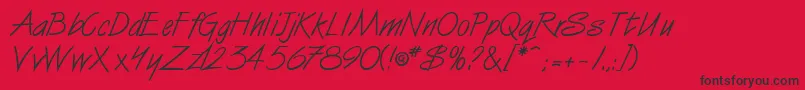 SurrealdbNormal Font – Black Fonts on Red Background