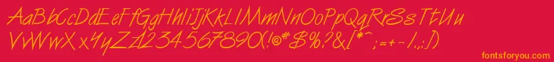 SurrealdbNormal Font – Orange Fonts on Red Background