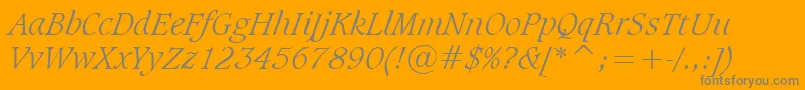 フォントSudbltI – オレンジの背景に灰色の文字