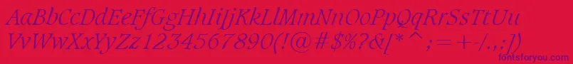 SudbltI-Schriftart – Violette Schriften auf rotem Hintergrund
