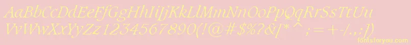 SudbltI-Schriftart – Gelbe Schriften auf rosa Hintergrund