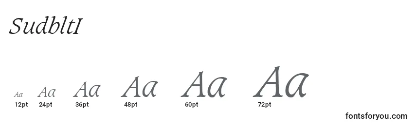 SudbltI Font Sizes