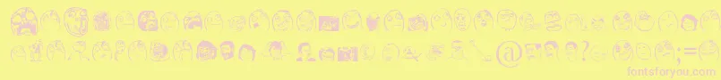 FarChehre-fontti – vaaleanpunaiset fontit keltaisella taustalla