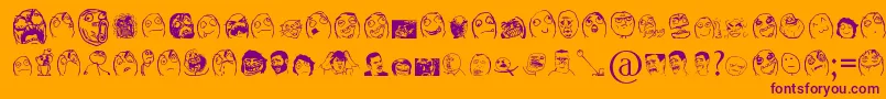 Шрифт FarChehre – фиолетовые шрифты на оранжевом фоне