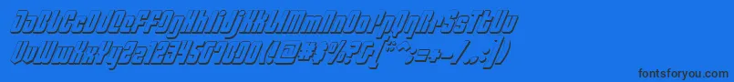 フォントPhiladelphiaItalic3D – 黒い文字の青い背景