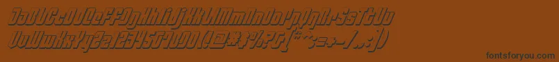 フォントPhiladelphiaItalic3D – 黒い文字が茶色の背景にあります