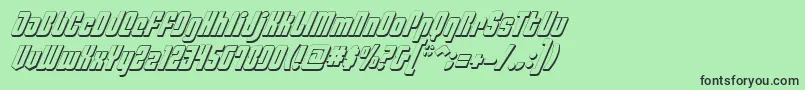 Czcionka PhiladelphiaItalic3D – czarne czcionki na zielonym tle