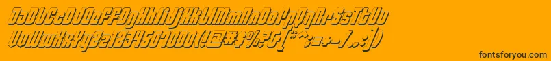 Шрифт PhiladelphiaItalic3D – чёрные шрифты на оранжевом фоне