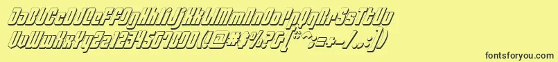 Шрифт PhiladelphiaItalic3D – чёрные шрифты на жёлтом фоне