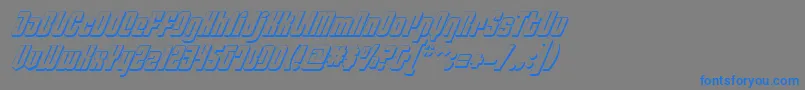 Шрифт PhiladelphiaItalic3D – синие шрифты на сером фоне