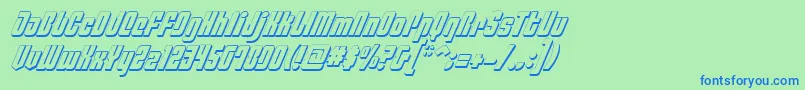 Czcionka PhiladelphiaItalic3D – niebieskie czcionki na zielonym tle