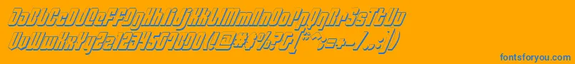 フォントPhiladelphiaItalic3D – オレンジの背景に青い文字