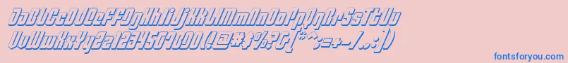 フォントPhiladelphiaItalic3D – ピンクの背景に青い文字