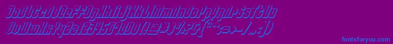 PhiladelphiaItalic3D-Schriftart – Blaue Schriften auf violettem Hintergrund