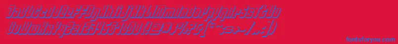 Czcionka PhiladelphiaItalic3D – niebieskie czcionki na czerwonym tle